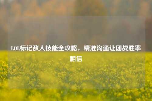 LOL标记敌人技能全攻略,精准沟通让团战胜率翻倍