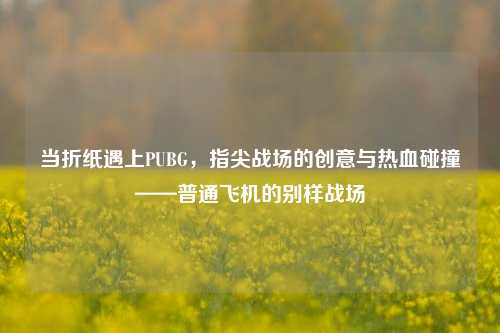 当折纸遇上PUBG,指尖战场的创意与热血碰撞——普通飞机的别样战场