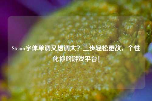 Steam字体单调又想调大？三步轻松更改，个性化你的游戏平台！