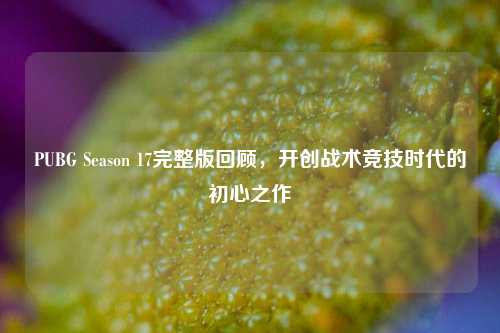 PUBG Season 17完整版回顾,开创战术竞技时代的初心之作
