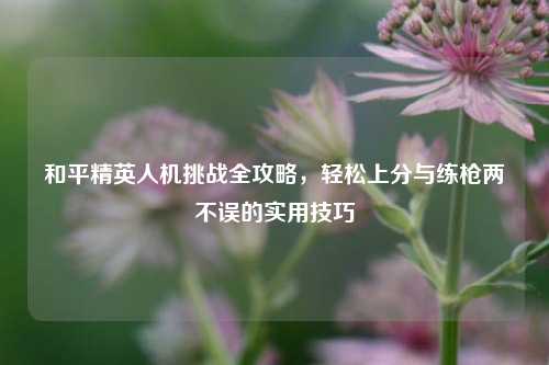 和平精英人机挑战全攻略,轻松上分与练枪两不误的实用技巧