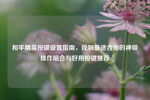和平精英按键设置指南，找到最适合你的神级操作组合与好用按键推荐