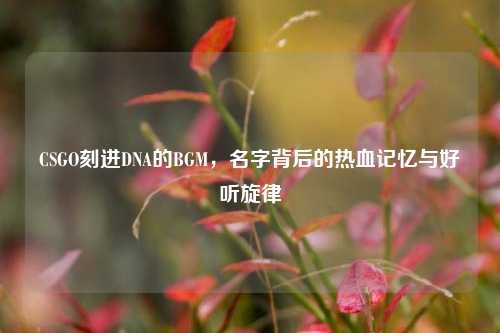 CSGO刻进DNA的BGM，名字背后的热血记忆与好听旋律