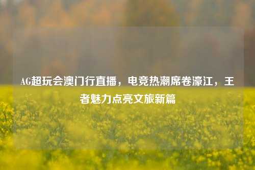 AG超玩会澳门行直播，电竞热潮席卷濠江，王者魅力点亮文旅新篇