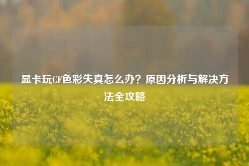 显卡玩CF色彩失真怎么办？原因分析与解决 *** 全攻略