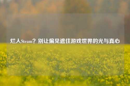 烂人Steam？别让偏见遮住游戏世界的光与真心