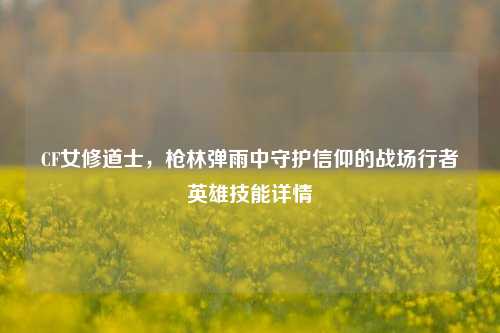 CF女修道士，枪林弹雨中守护信仰的战场行者英雄技能详情