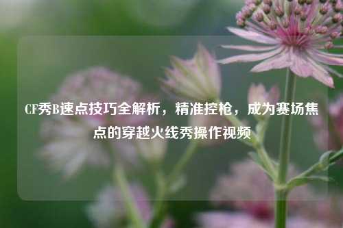 CF秀B速点技巧全解析，精准控枪，成为赛场焦点的穿越火线秀操作视频