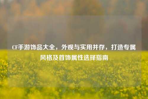 CF手游饰品大全，外观与实用并存，打造专属风格及首饰属性选择指南