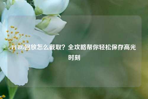 PUBG回放怎么截取？全攻略帮你轻松保存高光时刻