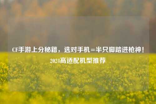 CF手游上分秘籍,选对手机=半只脚踏进枪神!2024高适配机型推荐