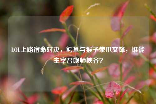 LOL上路宿命对决,鳄鱼与猴子拳爪交锋,谁能主宰召唤师峡谷?