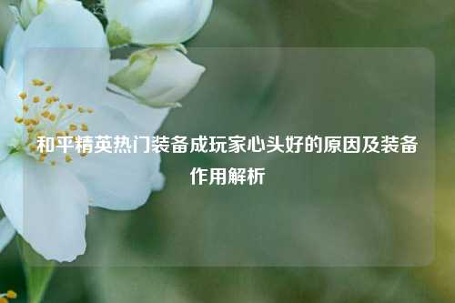 和平精英热门装备成玩家心头好的原因及装备作用解析
