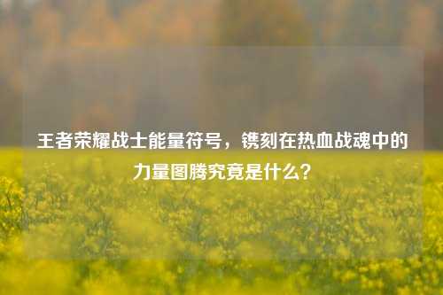 王者荣耀战士能量符号,镌刻在热血战魂中的力量图腾究竟是什么?