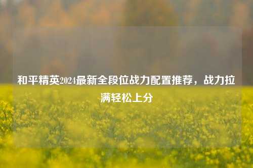 和平精英2024最新全段位战力配置推荐，战力拉满轻松上分