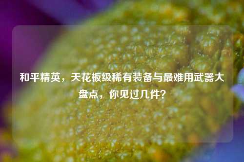 和平精英，天花板级稀有装备与最难用武器大盘点，你见过几件？