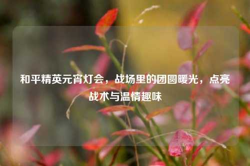 和平精英元宵灯会,战场里的团圆暖光,点亮战术与温情趣味