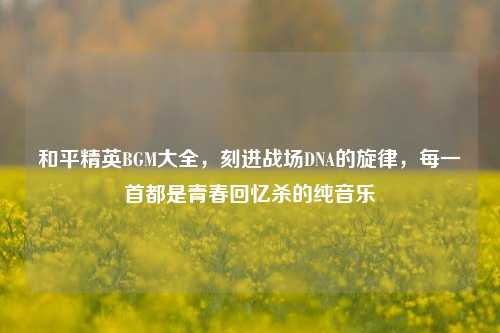 和平精英BGM大全,刻进战场DNA的旋律,每一首都是青春回忆杀的纯音乐