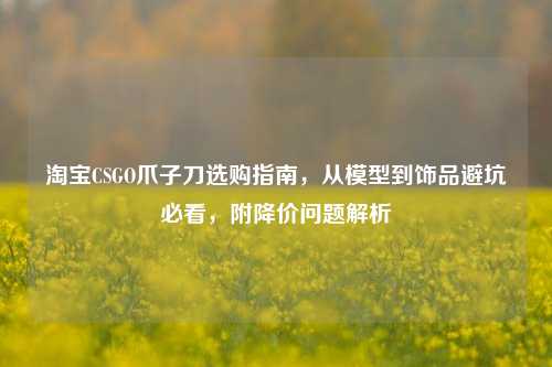 *** CSGO爪子刀选购指南,从模型到饰品避坑必看,附降价问题解析