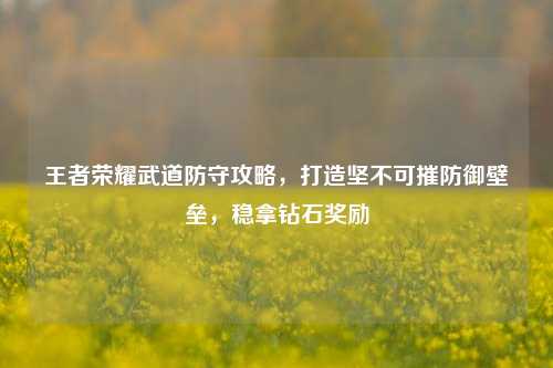 王者荣耀武道防守攻略,打造坚不可摧防御壁垒,稳拿钻石奖励