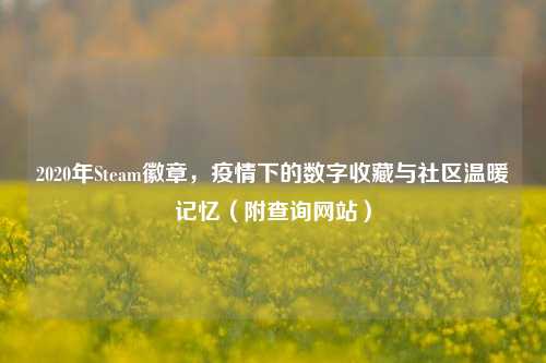 2020年Steam徽章,疫情下的数字收藏与社区温暖记忆(附查询网站)