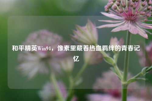 和平精英Win94,像素里藏着热血羁绊的青春记忆