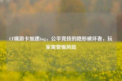 CF端游卡加速bug，公平竞技的隐形破坏者，玩家需警惕风险