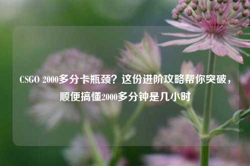 CSGO 2000多分卡瓶颈？这份进阶攻略帮你突破，顺便搞懂2000多分钟是几小时