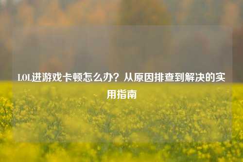LOL进游戏卡顿怎么办?从原因排查到解决的实用指南