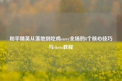 和平精英从落地到吃鸡carry全场的8个核心技巧与cheto教程