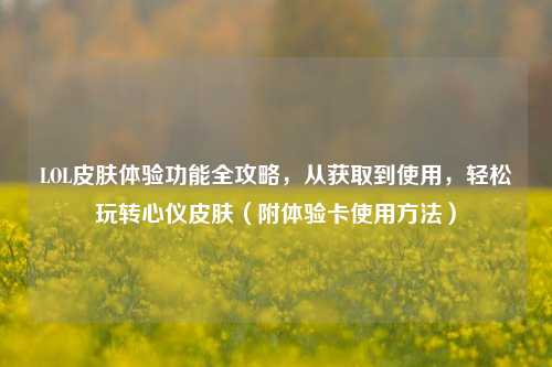LOL皮肤体验功能全攻略,从获取到使用,轻松玩转心仪皮肤(附体验卡使用 *** )