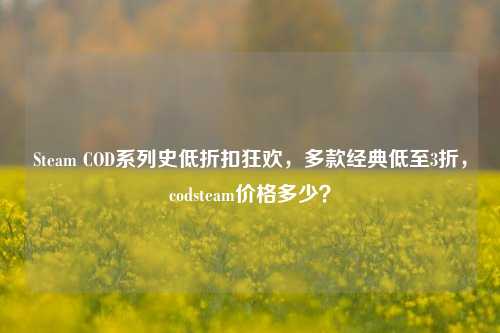 Steam COD系列史低折扣狂欢,多款经典低至3折,codsteam价格多少?