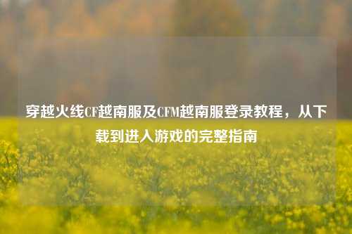 穿越火线CF越南服及CFM越南服登录教程，从下载到进入游戏的完整指南