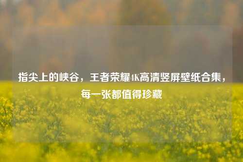 指尖上的峡谷,王者荣耀4K高清竖屏壁纸合集,每一张都值得珍藏