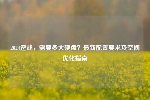 2024逆战,需要多大硬盘?最新配置要求及空间优化指南