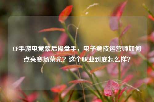 CF手游电竞幕后操盘手,电子竞技运营师如何点亮赛场荣光?这个职业到底怎么样?