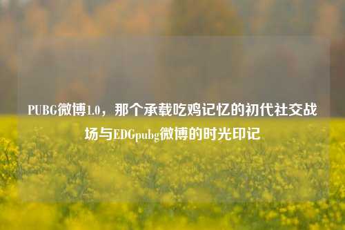 PUBG微博1.0,那个承载吃鸡记忆的初代社交战场与EDGpubg微博的时光印记