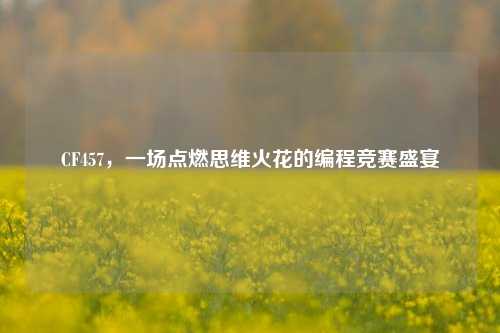 CF457,一场点燃思维火花的编程竞赛盛宴