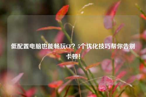 低配置电脑也能畅玩CF?5个优化技巧帮你告别卡顿!