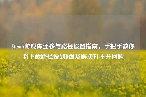 Steam游戏库迁移与路径设置指南,手把手教你将下载路径设到D盘及解决打不开问题