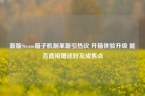 新版Steam箱子机制革新引热议 开箱体验升级 能否直接赠送好友成焦点