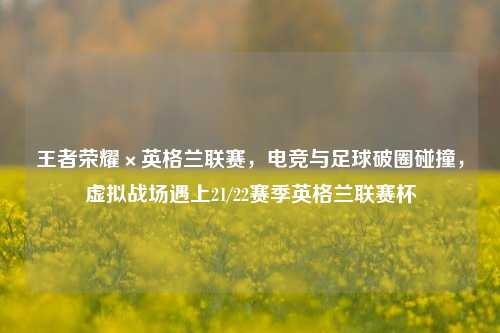 王者荣耀×英格兰联赛，电竞与足球破圈碰撞，虚拟战场遇上21/22赛季英格兰联赛杯