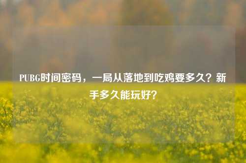PUBG时间密码，一局从落地到吃鸡要多久？新手多久能玩好？