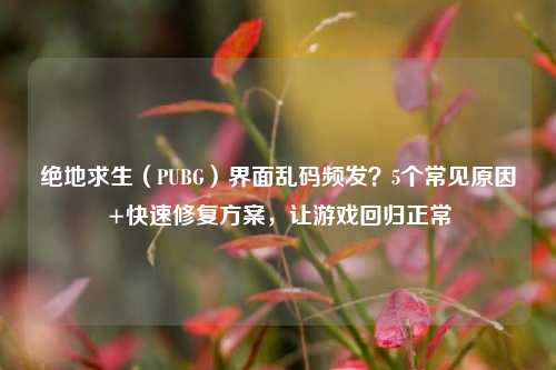绝地求生（PUBG）界面乱码频发？5个常见原因+快速修复方案，让游戏回归正常