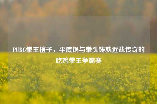 PUBG拳王橙子,平底锅与拳头铸就近战传奇的吃鸡拳王争霸赛
