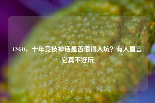 CSGO,十年竞技神话是否值得入坑?有人直言它真不好玩