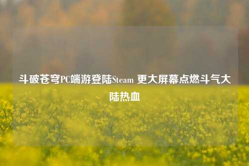 斗破苍穹PC端游登陆Steam 更大屏幕点燃斗气大陆热血