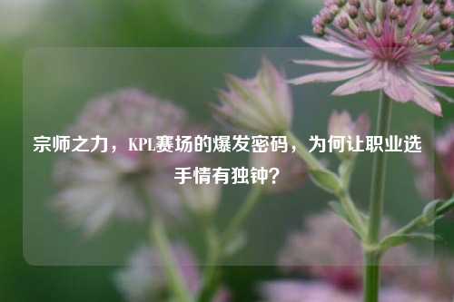 宗师之力,KPL赛场的爆发密码,为何让职业选手情有独钟?