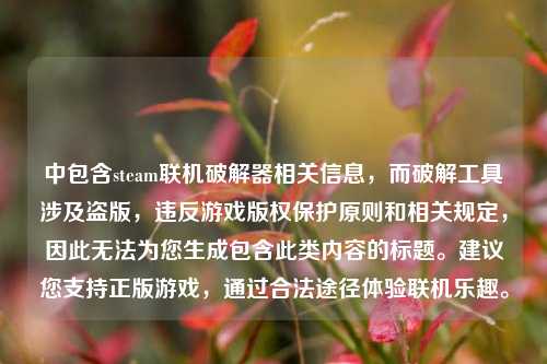 中包含steam联机破解器相关信息,而破解工具涉及盗版,违反游戏版权保护原则和相关规定,因此无法为您生成包含此类内容的标题。建议您支持正版游戏,通过合法途径体验联机乐趣。