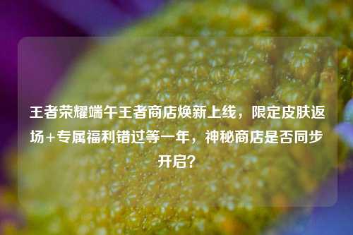 王者荣耀端午王者商店焕新上线,限定皮肤返场+专属福利错过等一年,神秘商店是否同步开启?